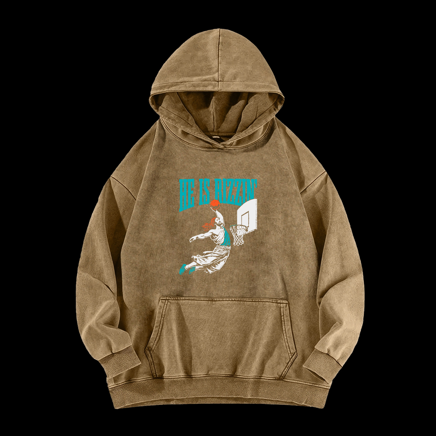 He Is Rizzin' Washed Hoodie
