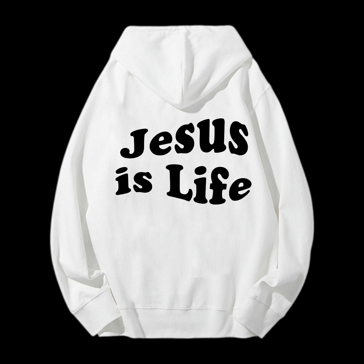 Jesus Is Life Cotton Drawstring Hoodie