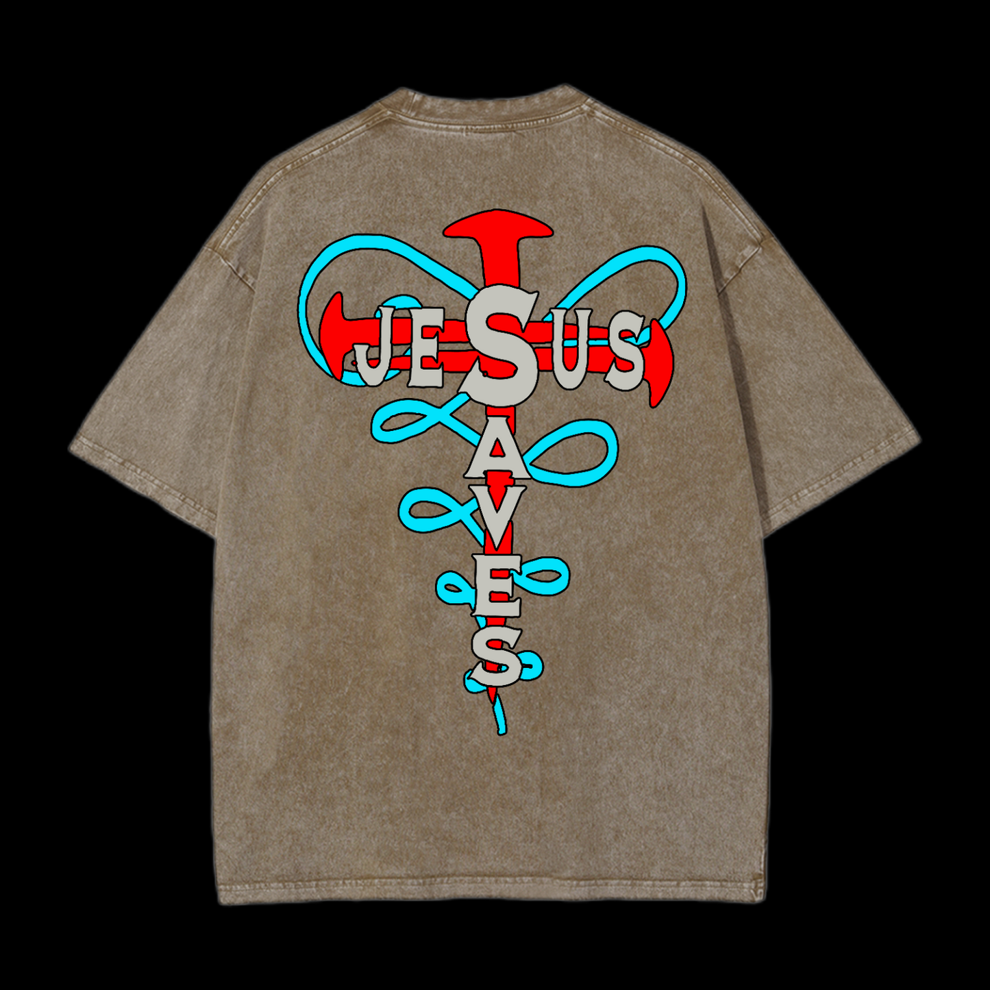 Jesus Saves Washed T-Shirt