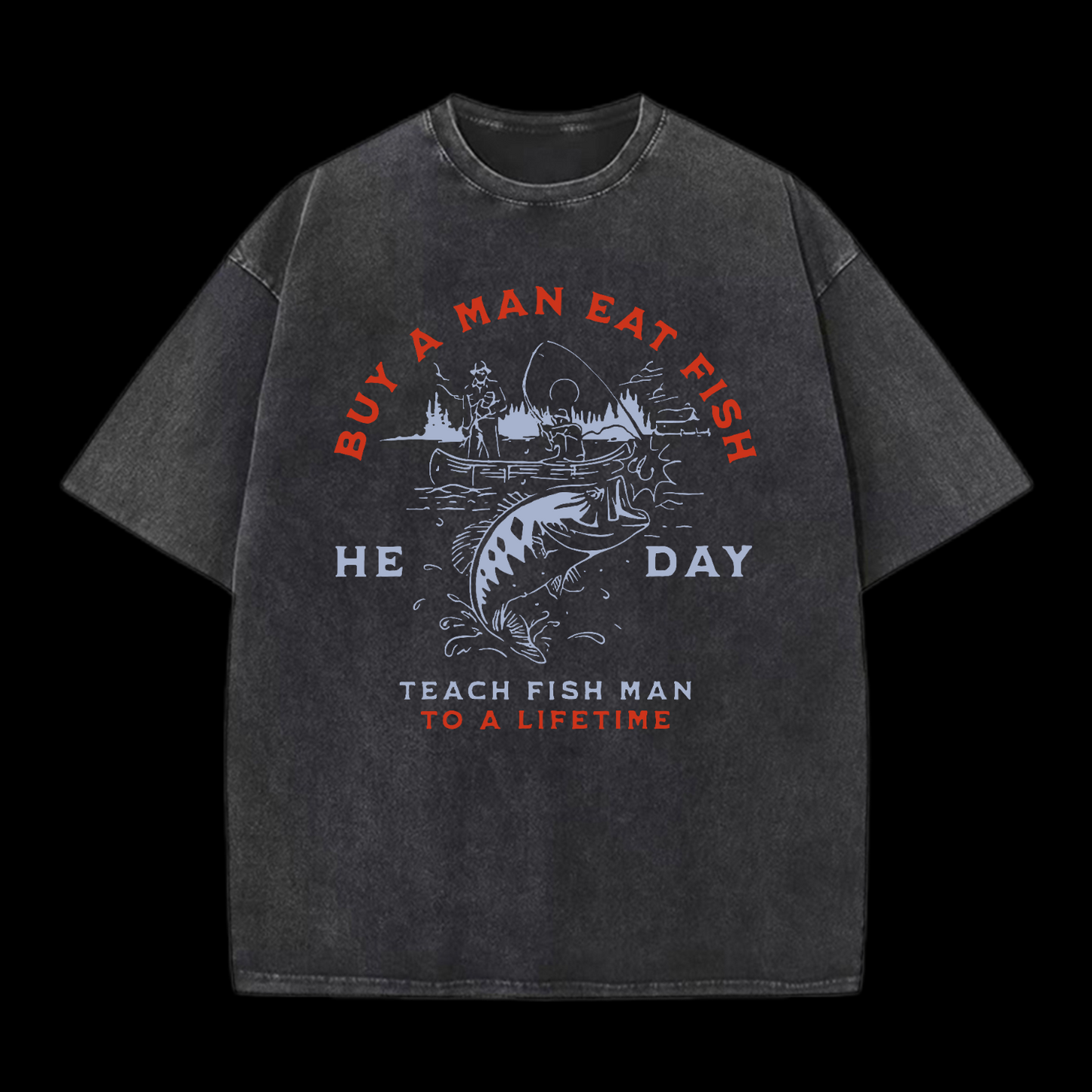 Buy A Man Eat Fish Washed T-Shirt