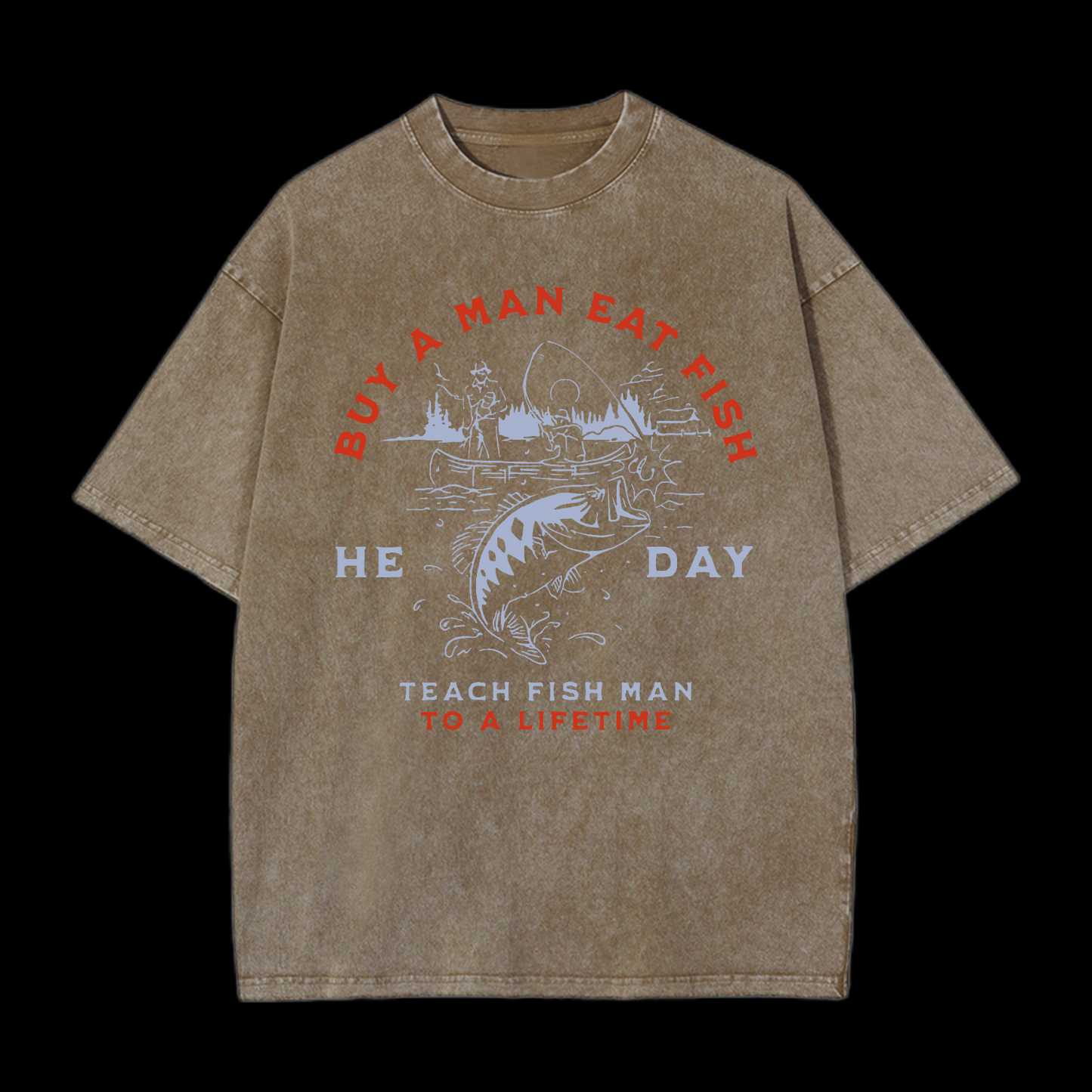 Buy A Man Eat Fish Washed T-Shirt