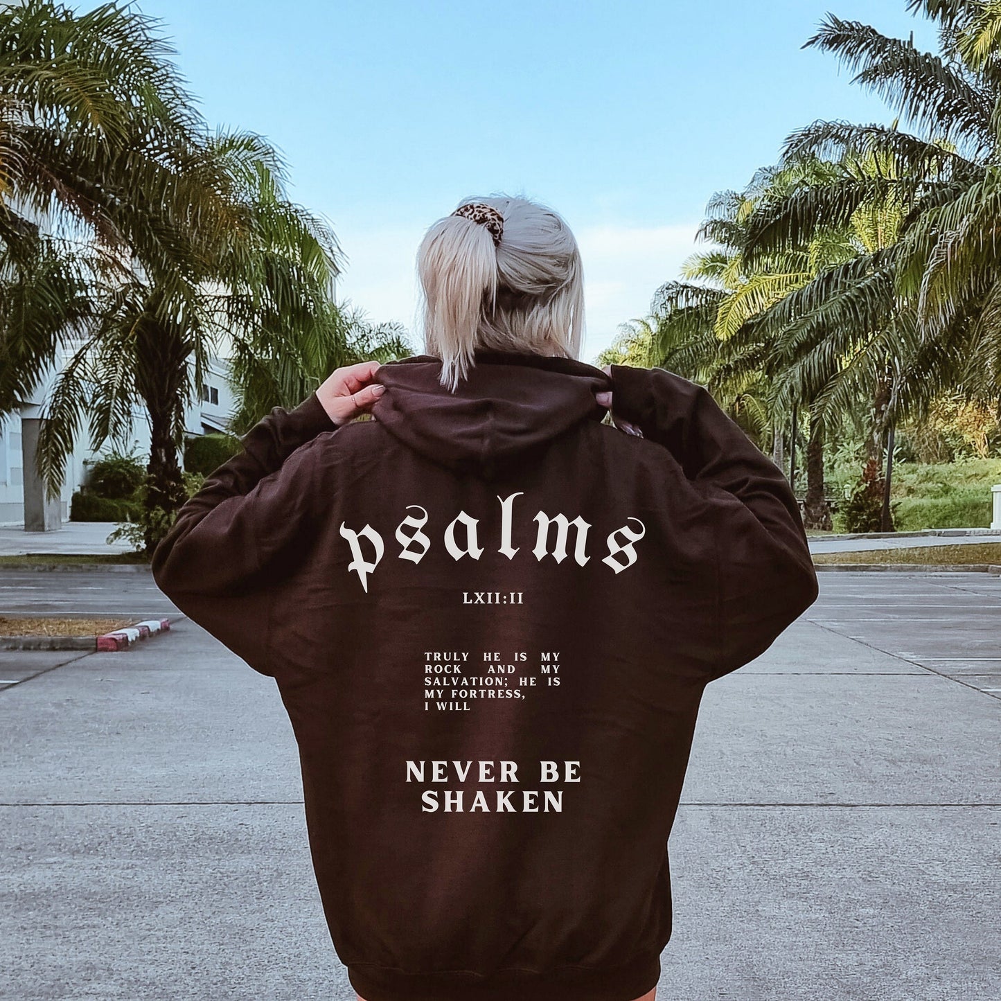 I Will Never Be Shaken Drawstring Hoodie