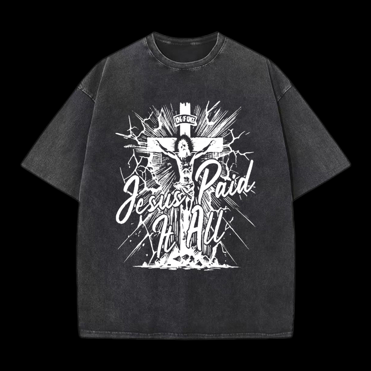 Jesus Paid It All Christian Washed T-Shirt
