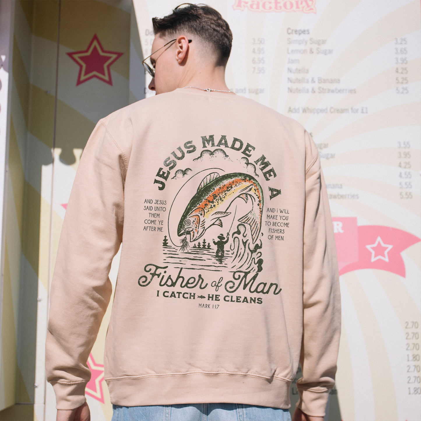 Jesus Made Me A Fisher Of Man Crewneck Sweatshirt