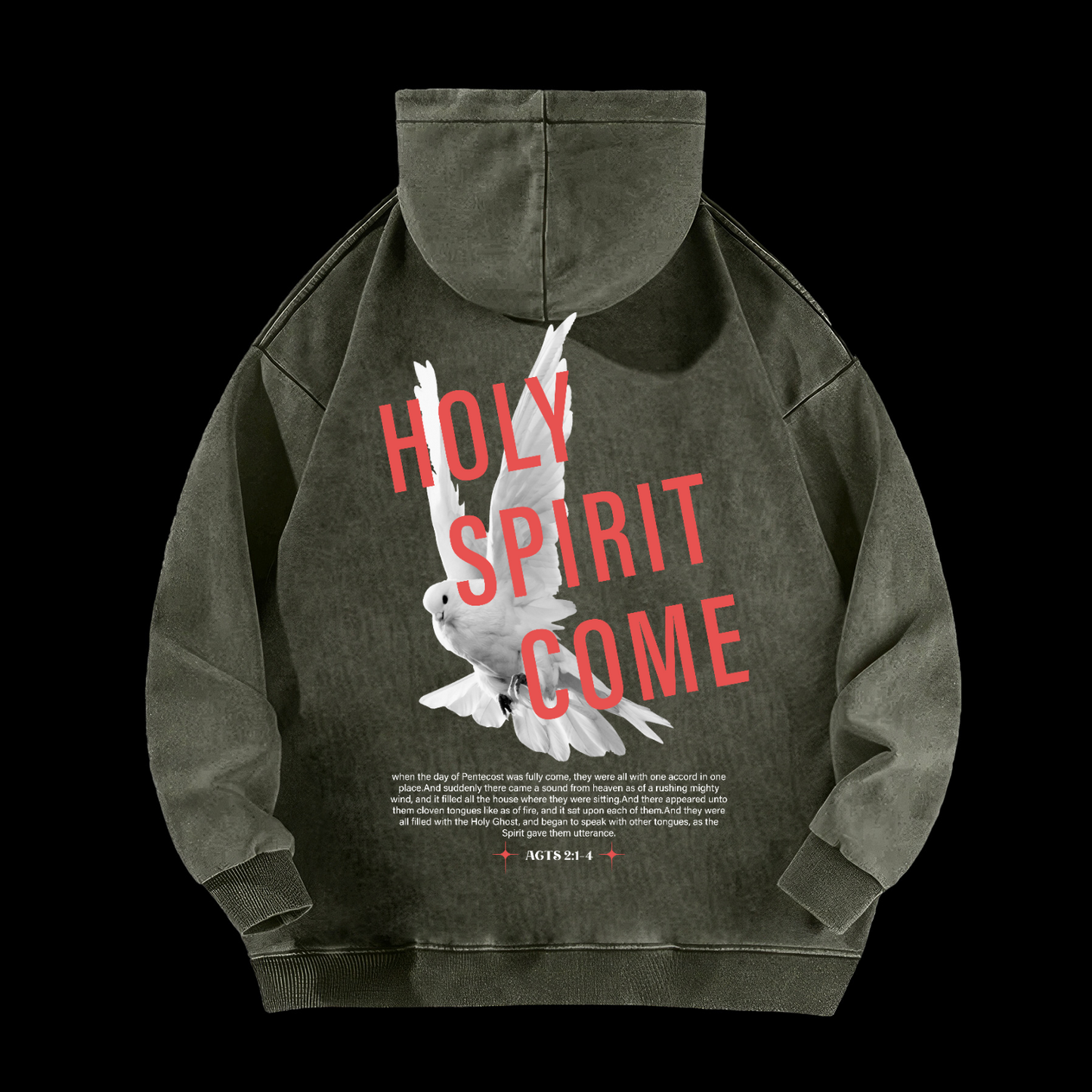 Holy Spirit Come Washed Hoodie
