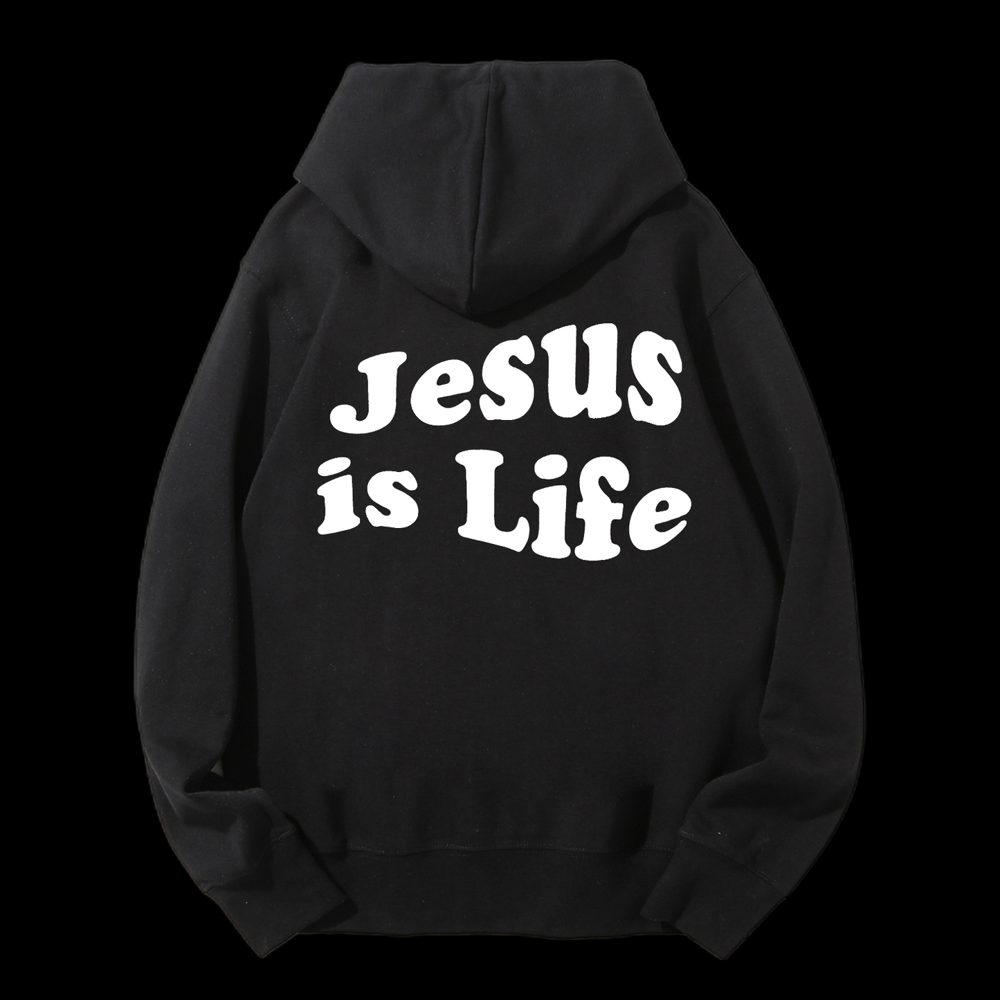 Jesus Is Life Cotton Drawstring Hoodie