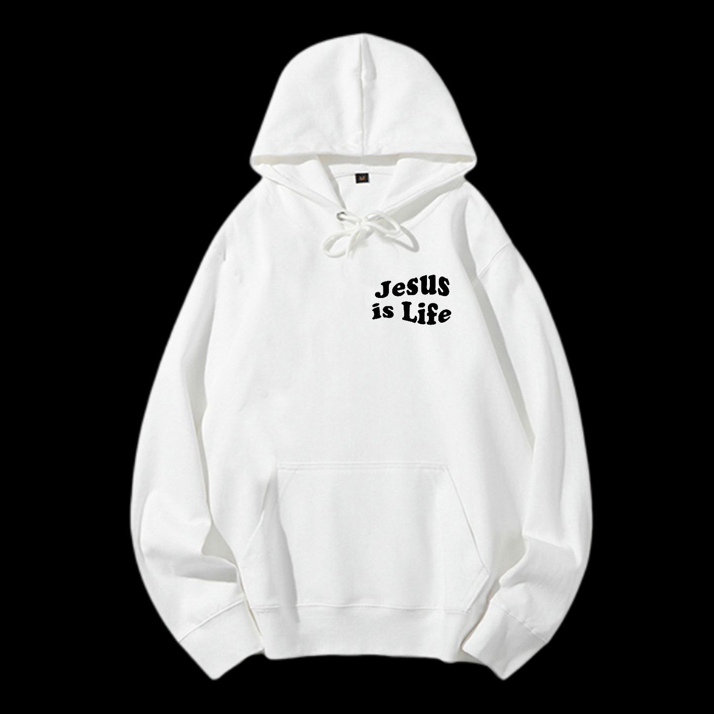 Jesus Is Life Cotton Drawstring Hoodie