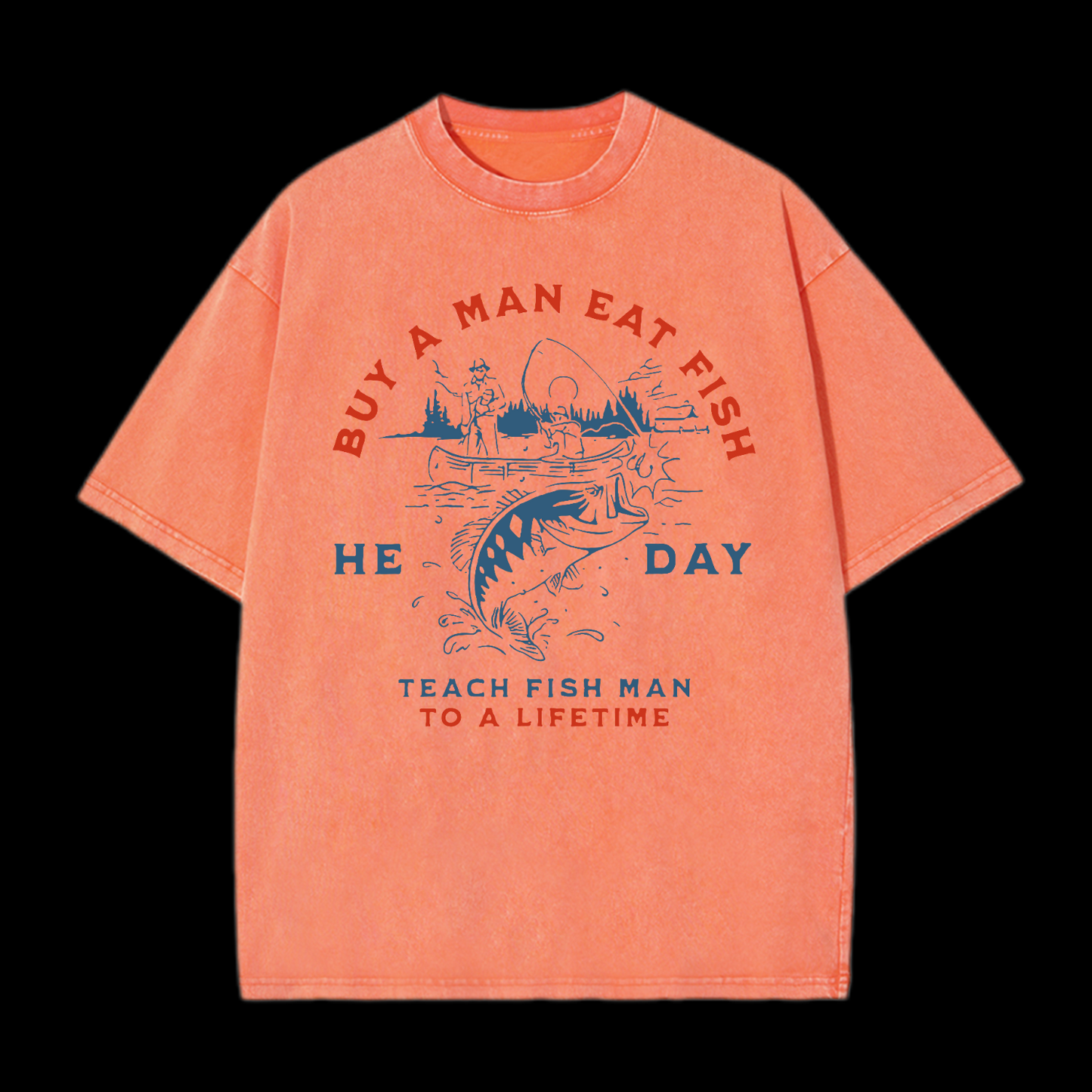 Buy A Man Eat Fish Washed T-Shirt
