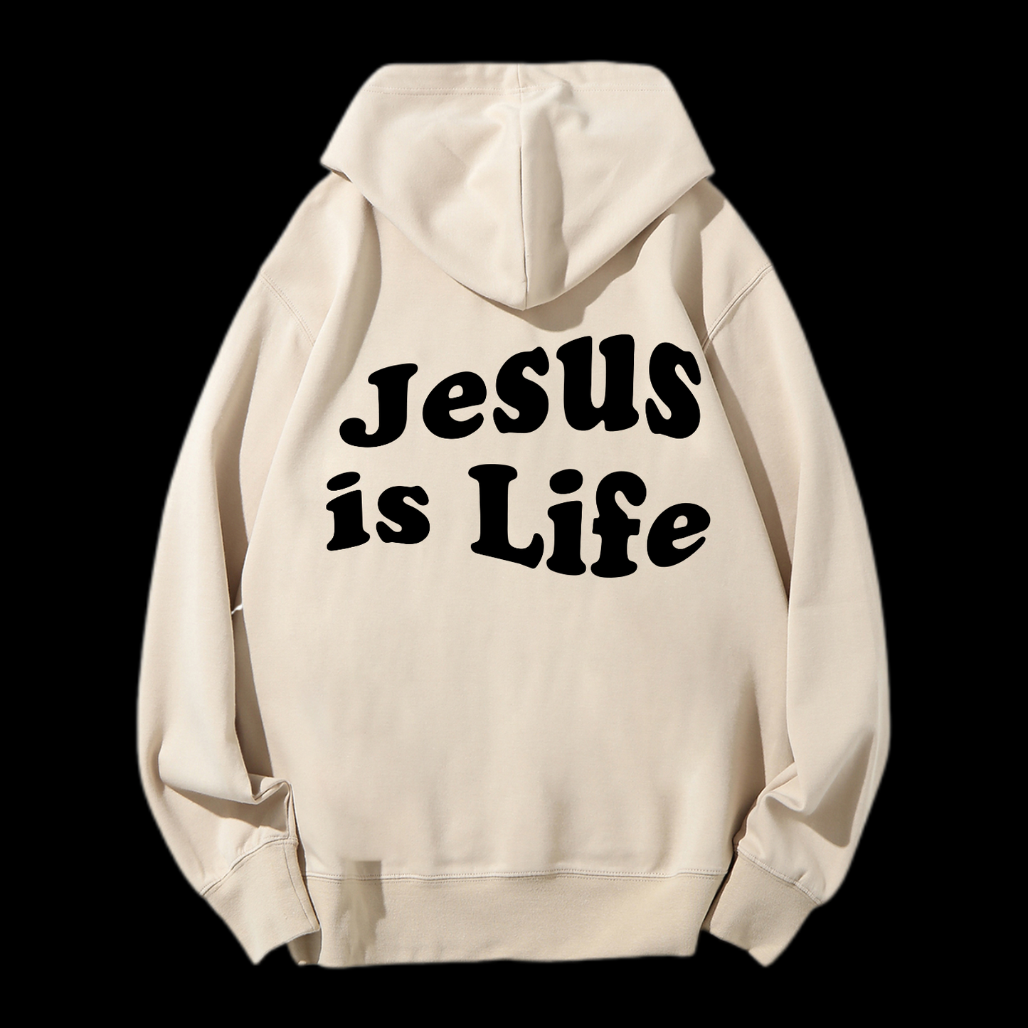 Jesus Is Life Cotton Drawstring Hoodie