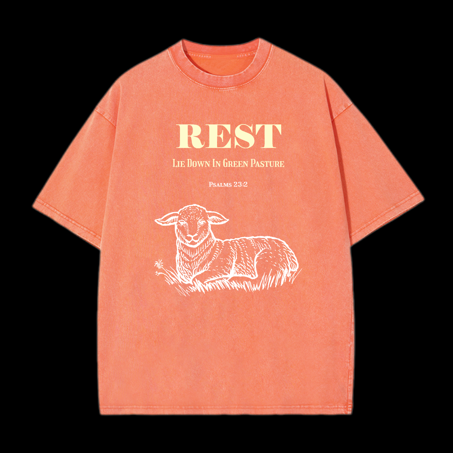 Rest Psalms 23:2 Washed T-Shirt