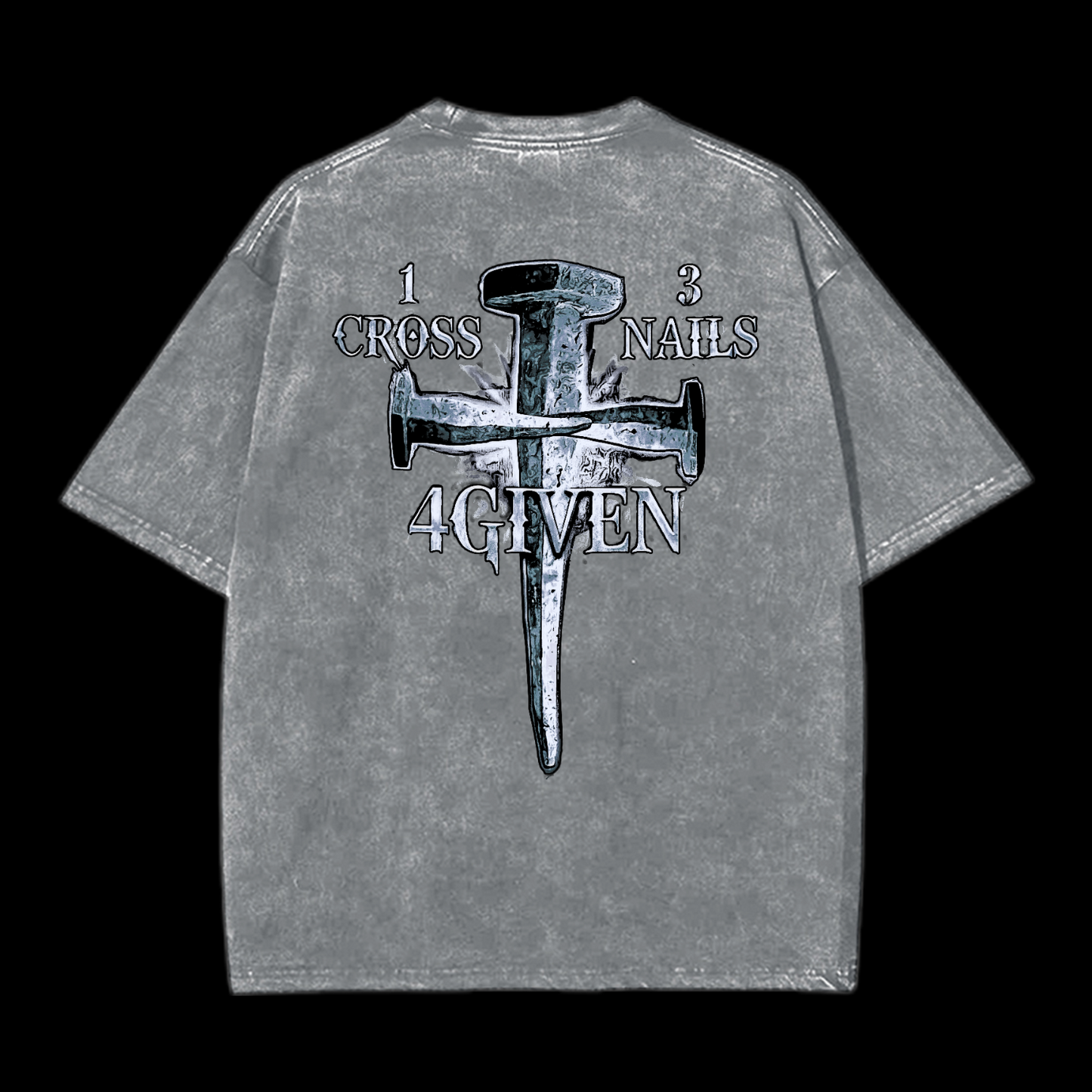 1Cross 3Nails 4Given Washed T-Shirt