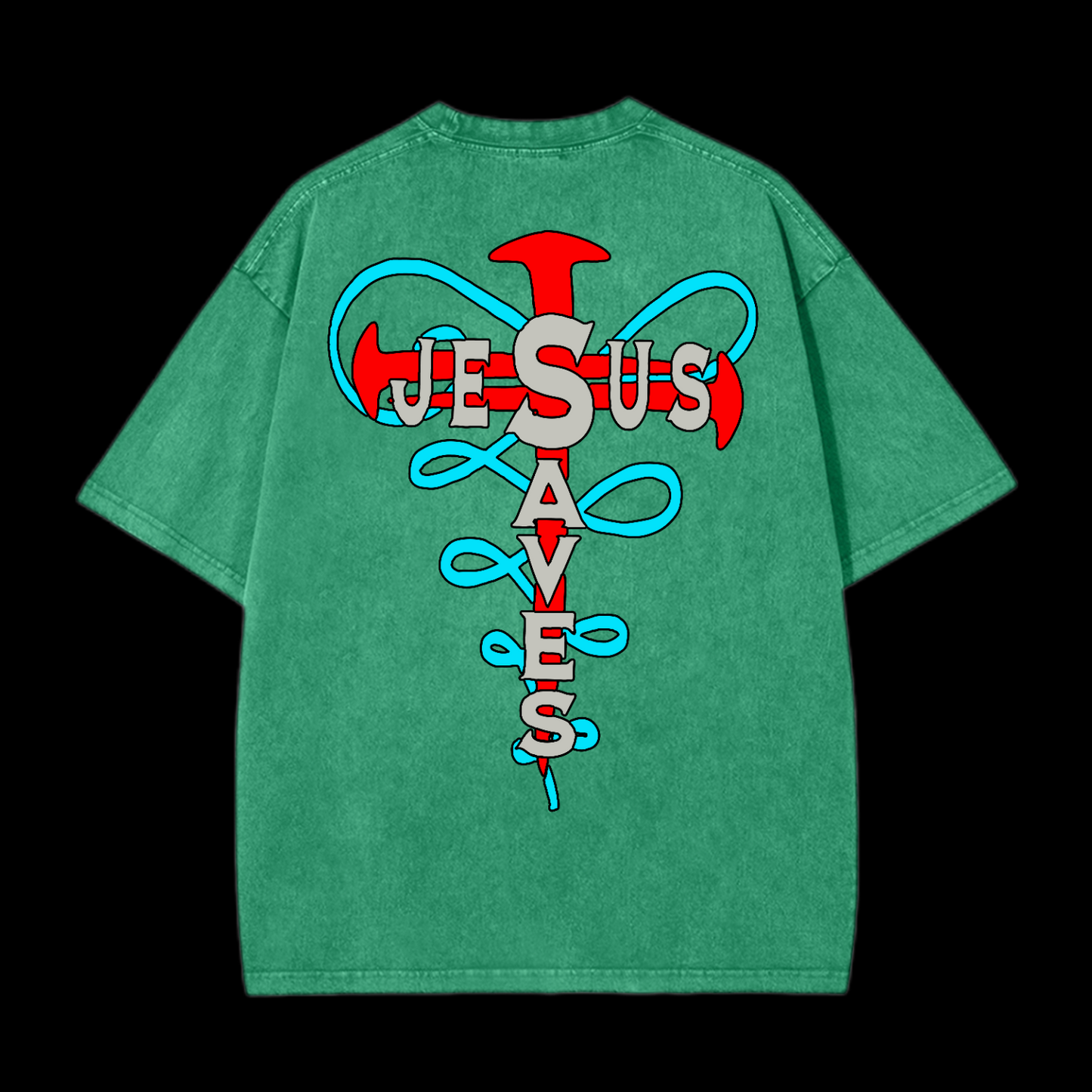 Jesus Saves Washed T-Shirt