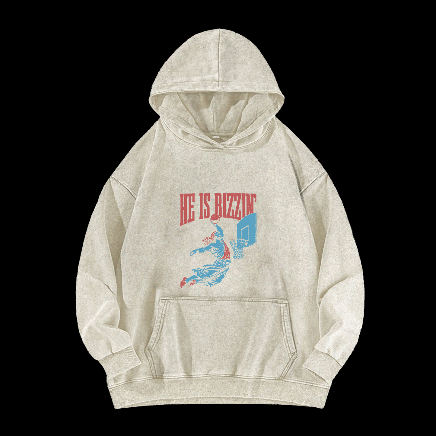 He Is Rizzin' Washed Hoodie