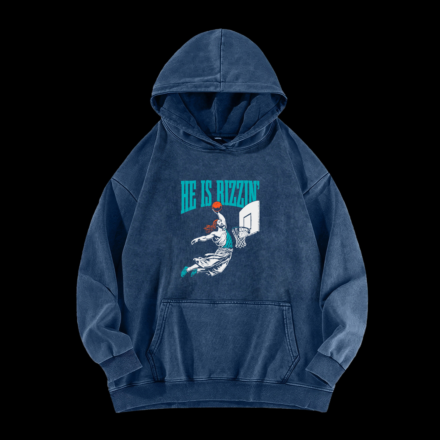 He Is Rizzin' Washed Hoodie