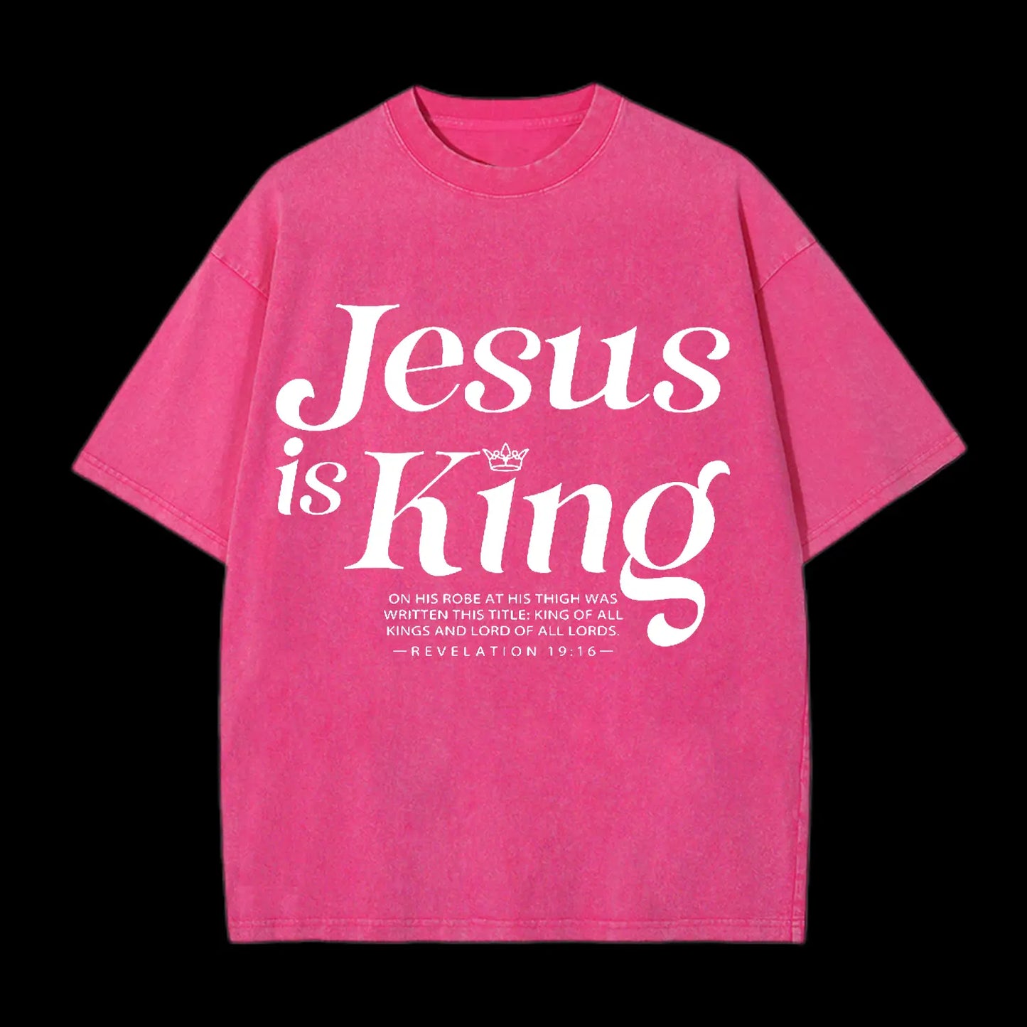 JESUS IS KING CHRISTIAN WASHED T-SHIRT