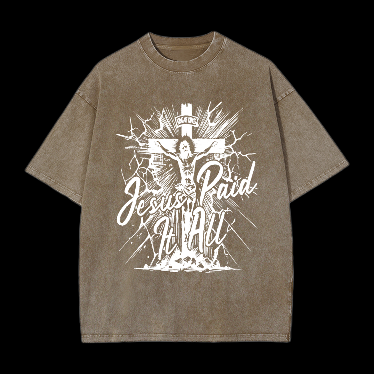 Jesus Paid It All Christian Washed T-Shirt