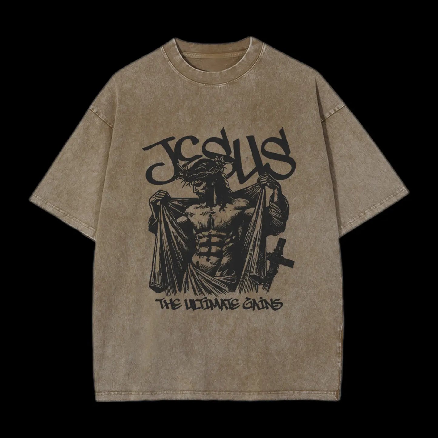 Jesus The Ultimate Gains Christian Washed T-Shirt