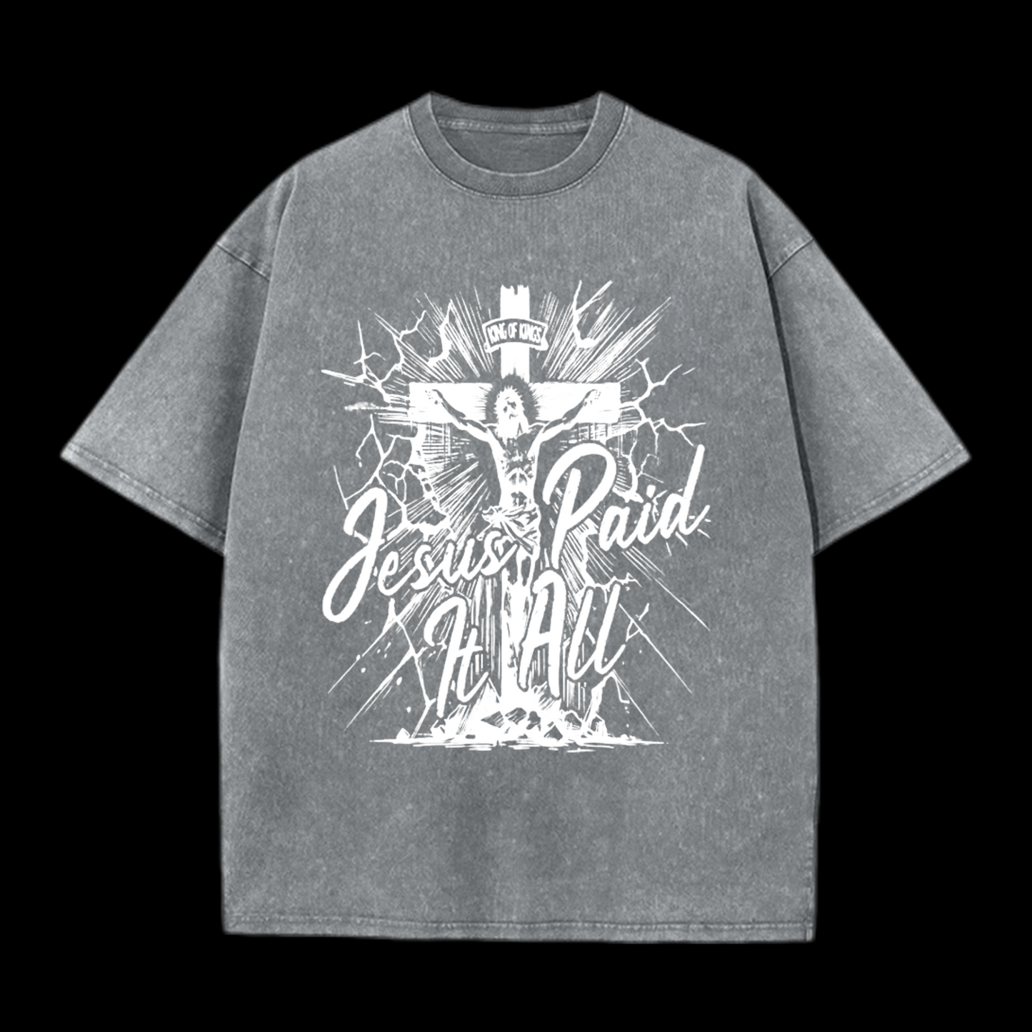 Jesus Paid It All Christian Washed T-Shirt