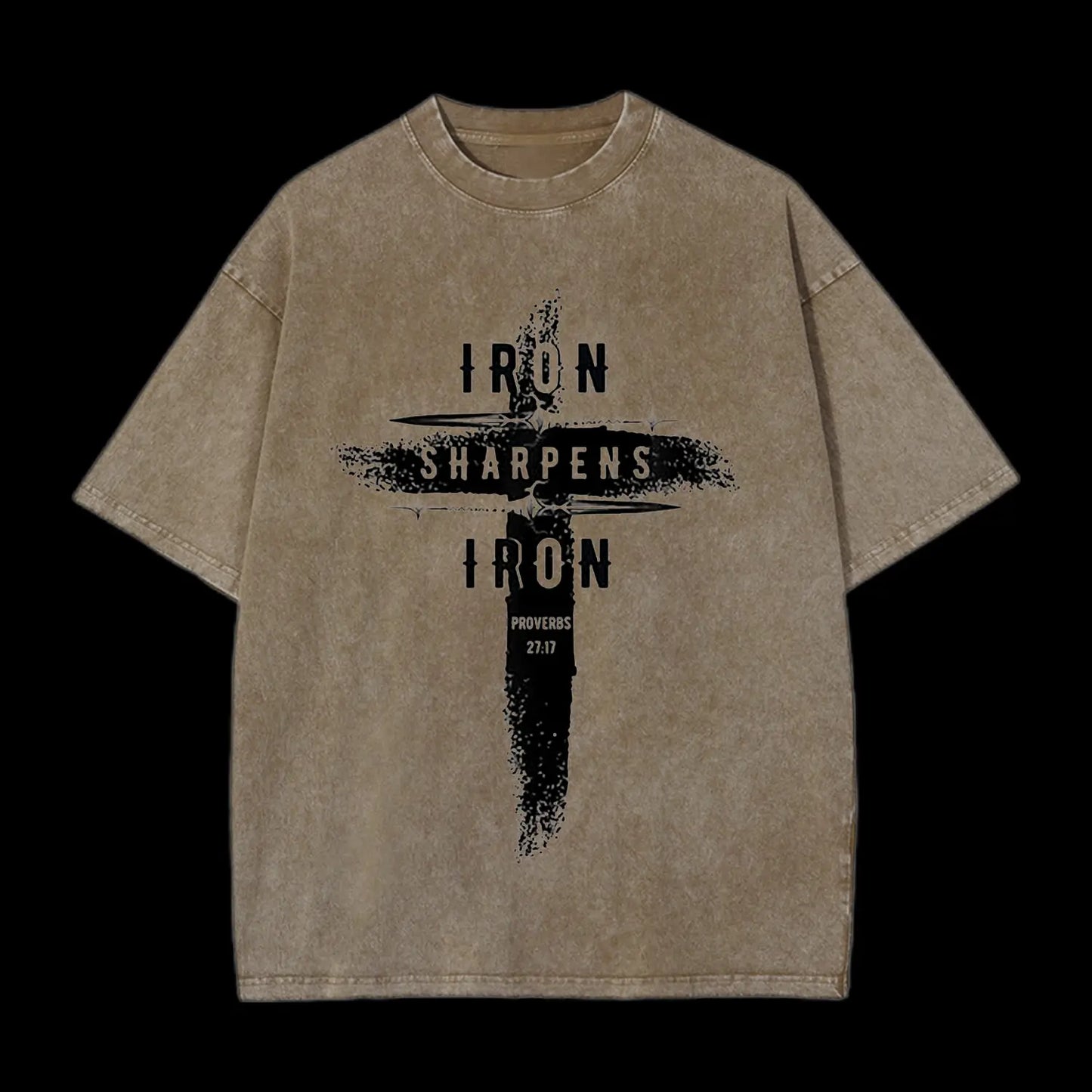 Iron Sharpens Iron Proverbs27:17 Washed T-Shirt