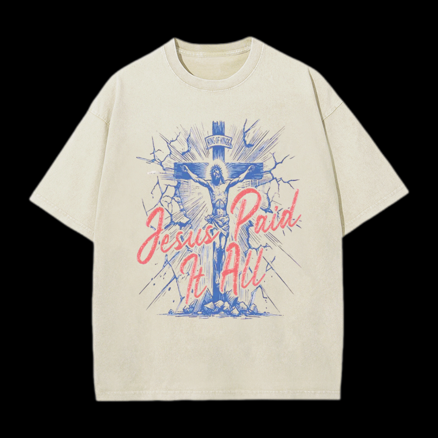 Jesus Paid It All Christian Washed T-Shirt