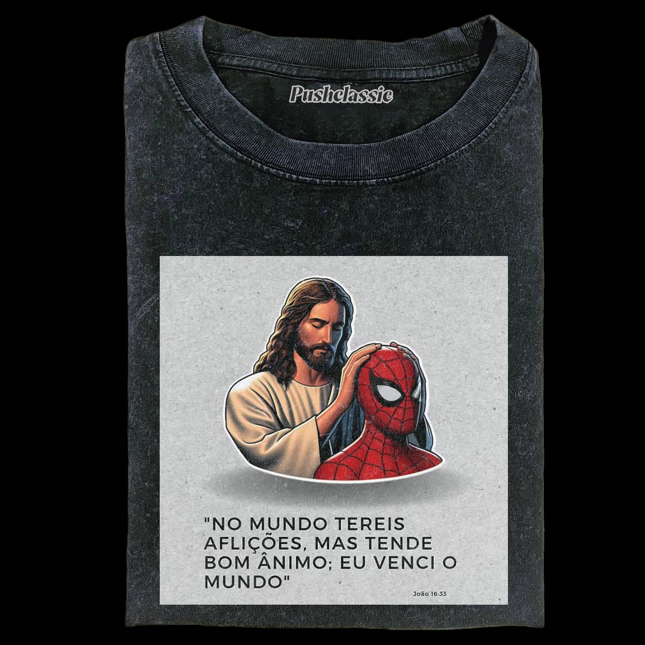 THE JESUS AND SPIDERMAN WASHED T-SHIRT