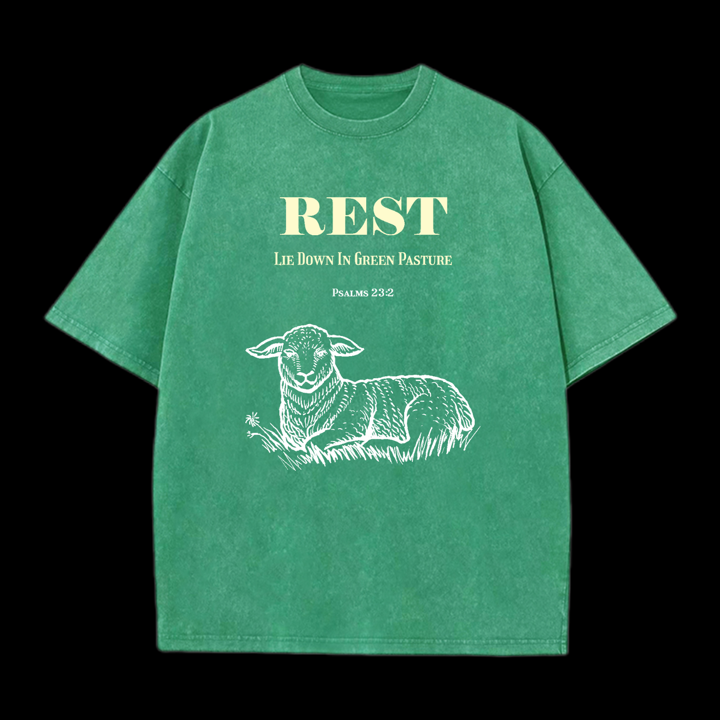 Rest Psalms 23:2 Washed T-Shirt