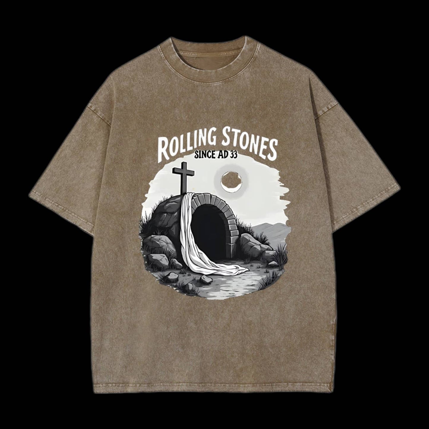 He is Risen Rolling Stones Christian Tee