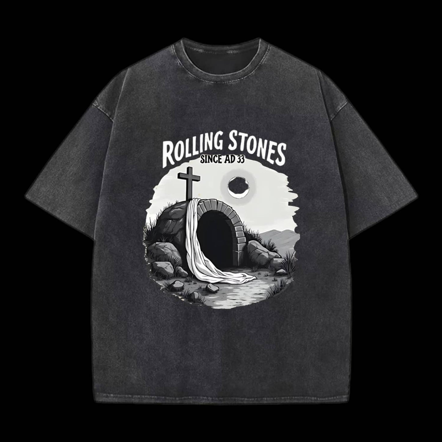 He is Risen Rolling Stones Christian Tee