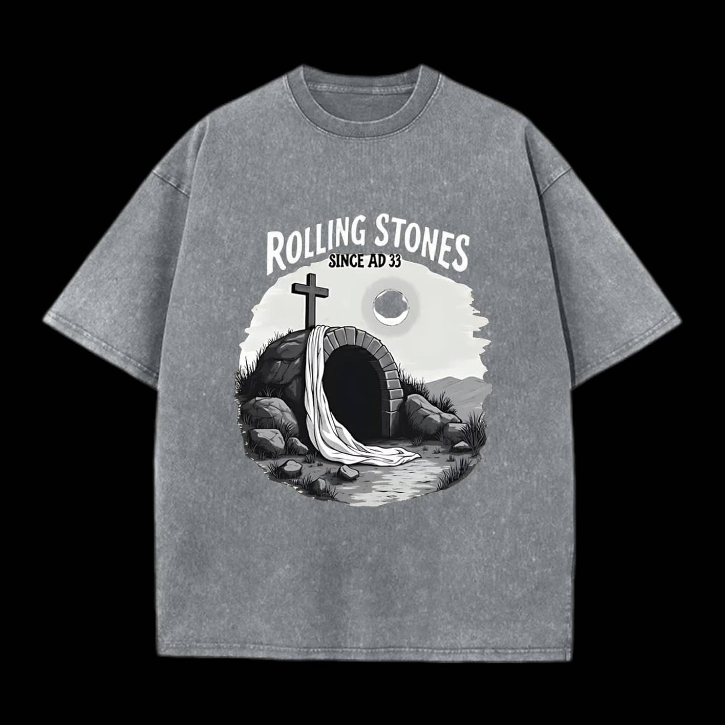 He is Risen Rolling Stones Christian Tee