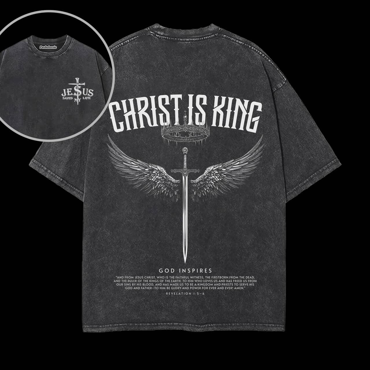 THE CHRIST IS KING WASHED T-SHIRT