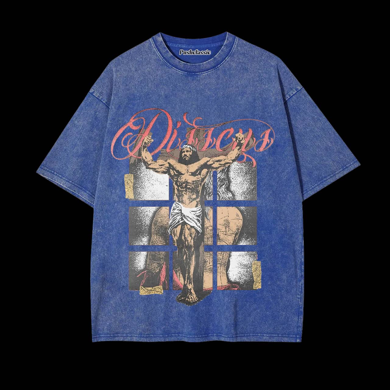 THE JESUS MUSCLE CROSS CHRIST WASHED T-SHIRT