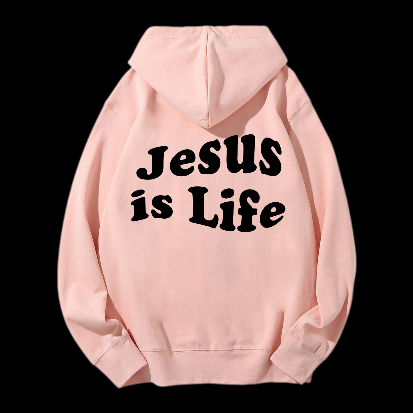 Jesus Is Life Cotton Drawstring Hoodie