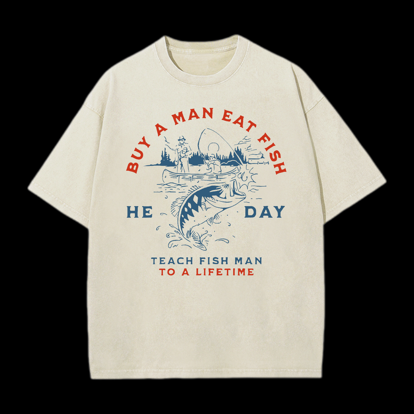 Buy A Man Eat Fish Washed T-Shirt