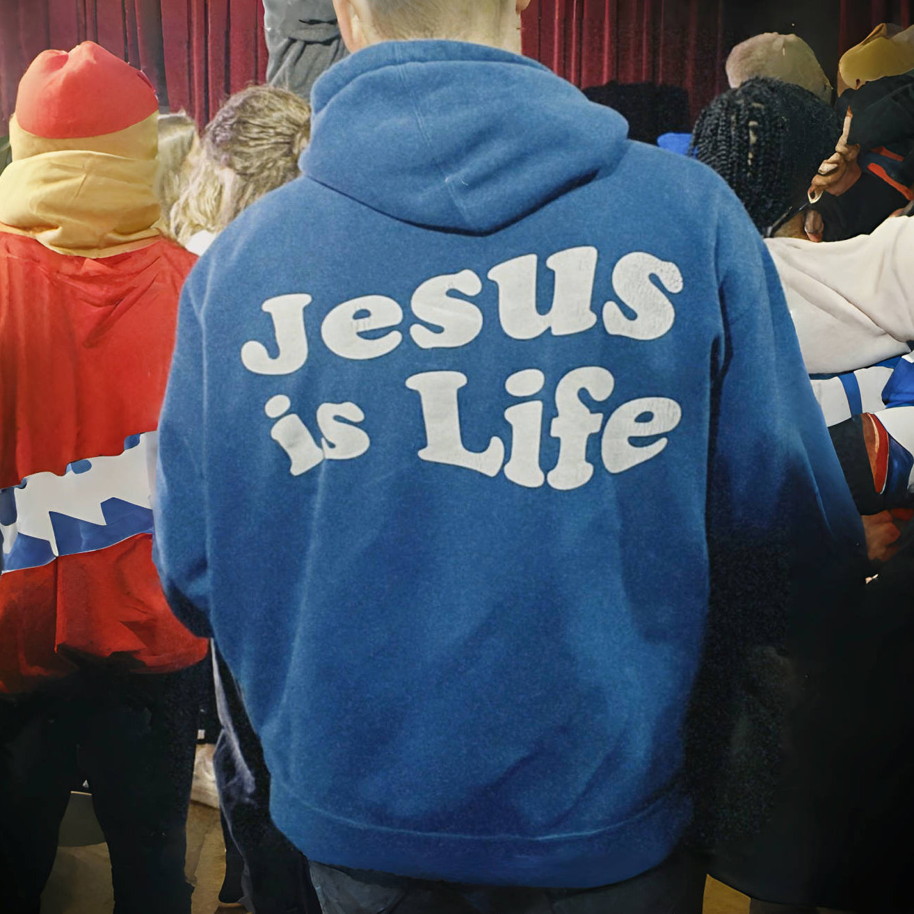 Jesus Is Life Cotton Drawstring Hoodie