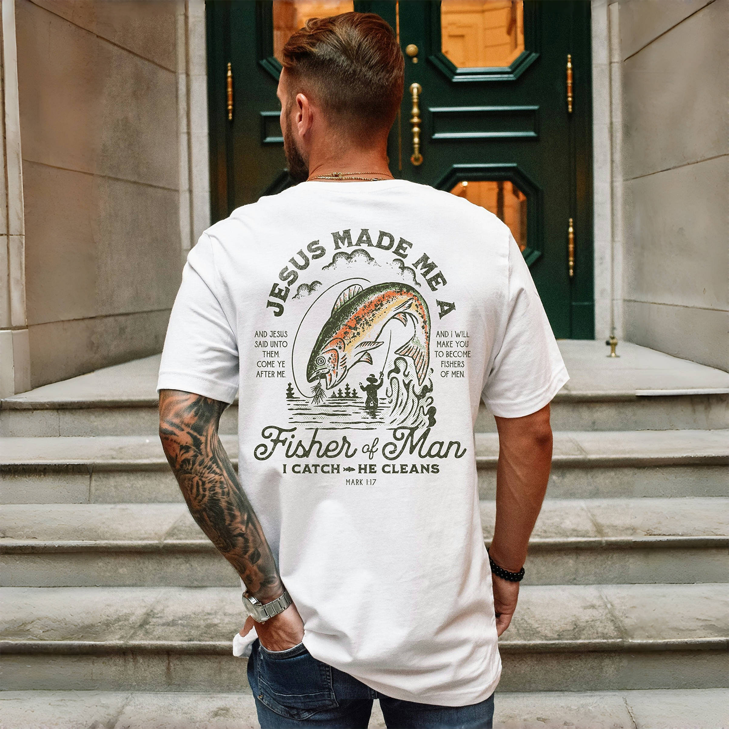 Jesus Made Me A Fisher Of Man Cotton T-Shirt