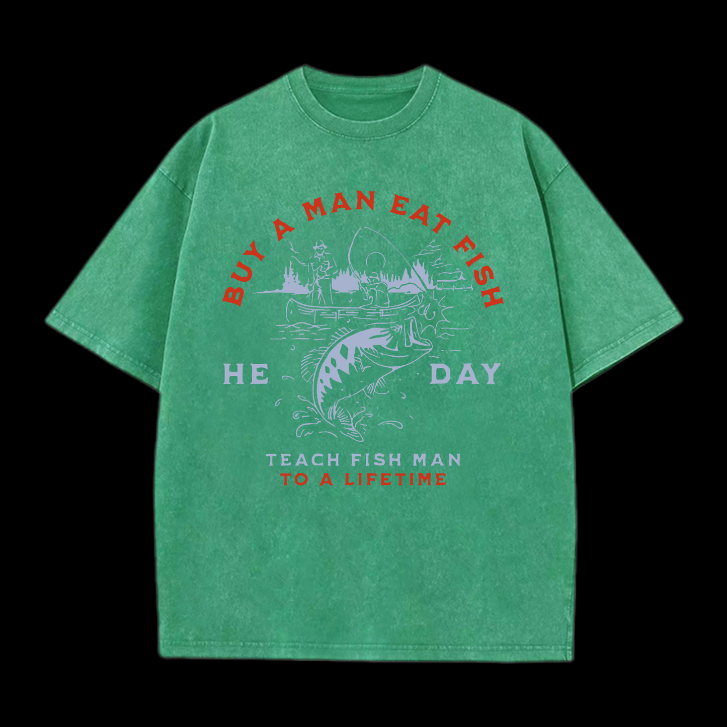 Buy A Man Eat Fish Washed T-Shirt
