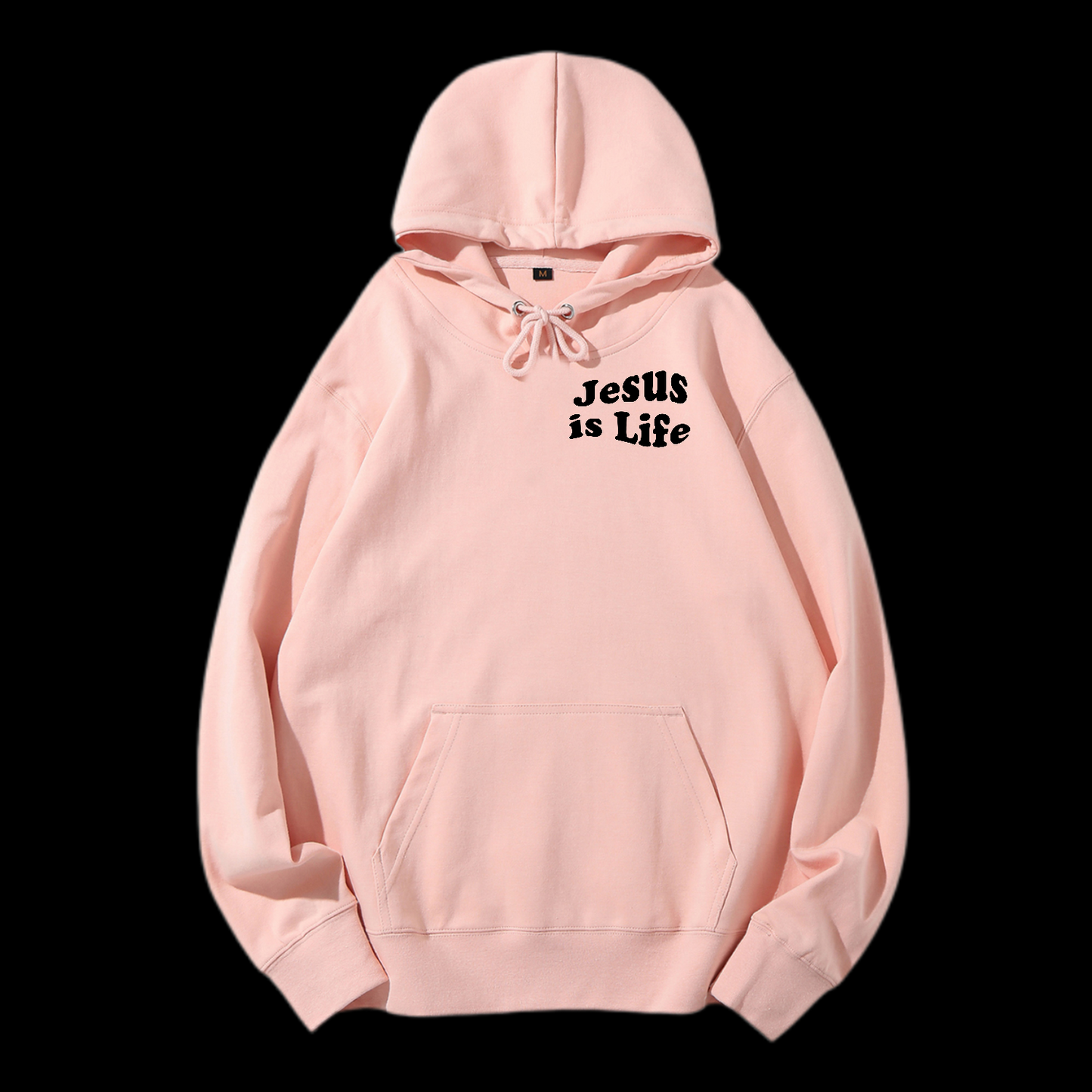 Jesus Is Life Cotton Drawstring Hoodie