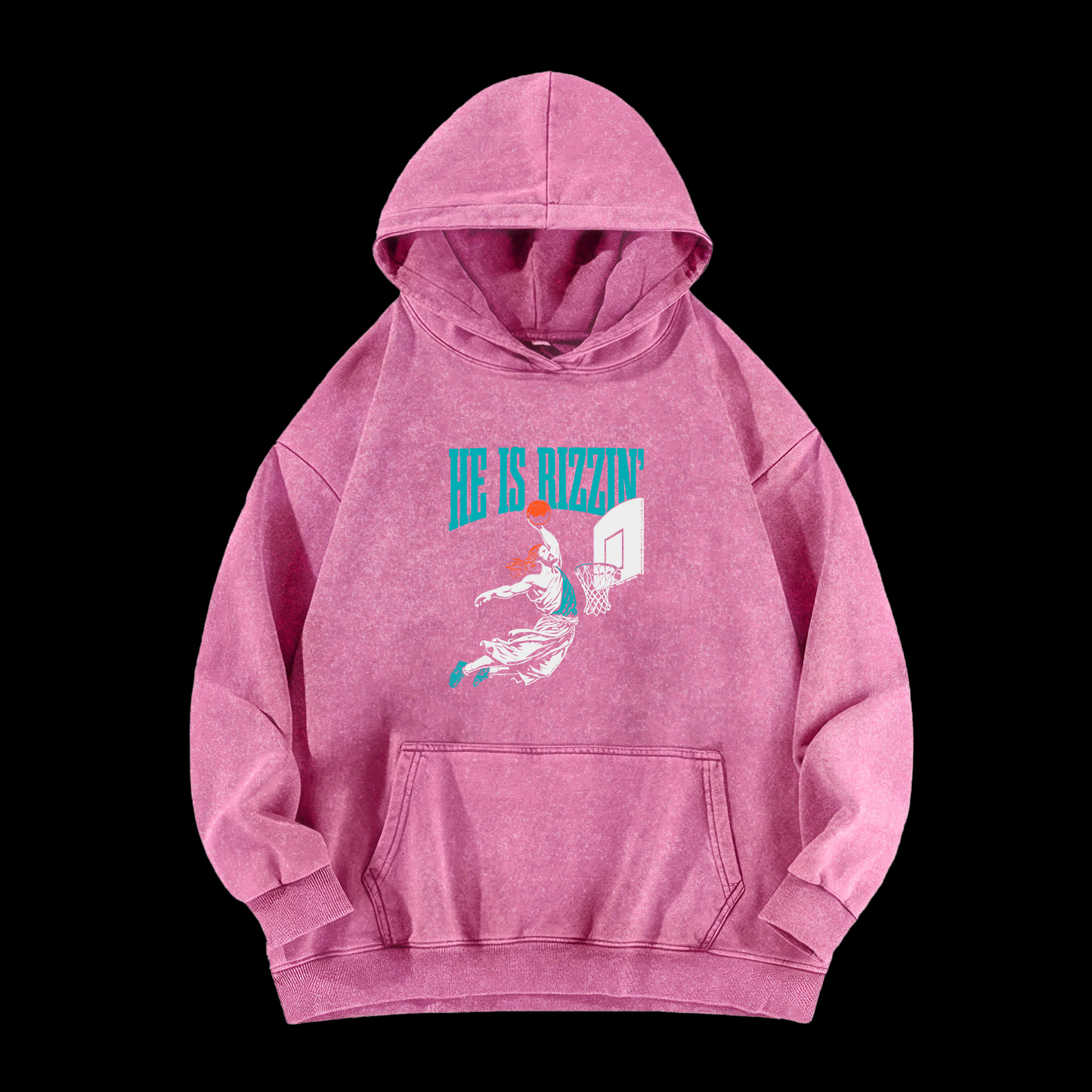He Is Rizzin' Washed Hoodie
