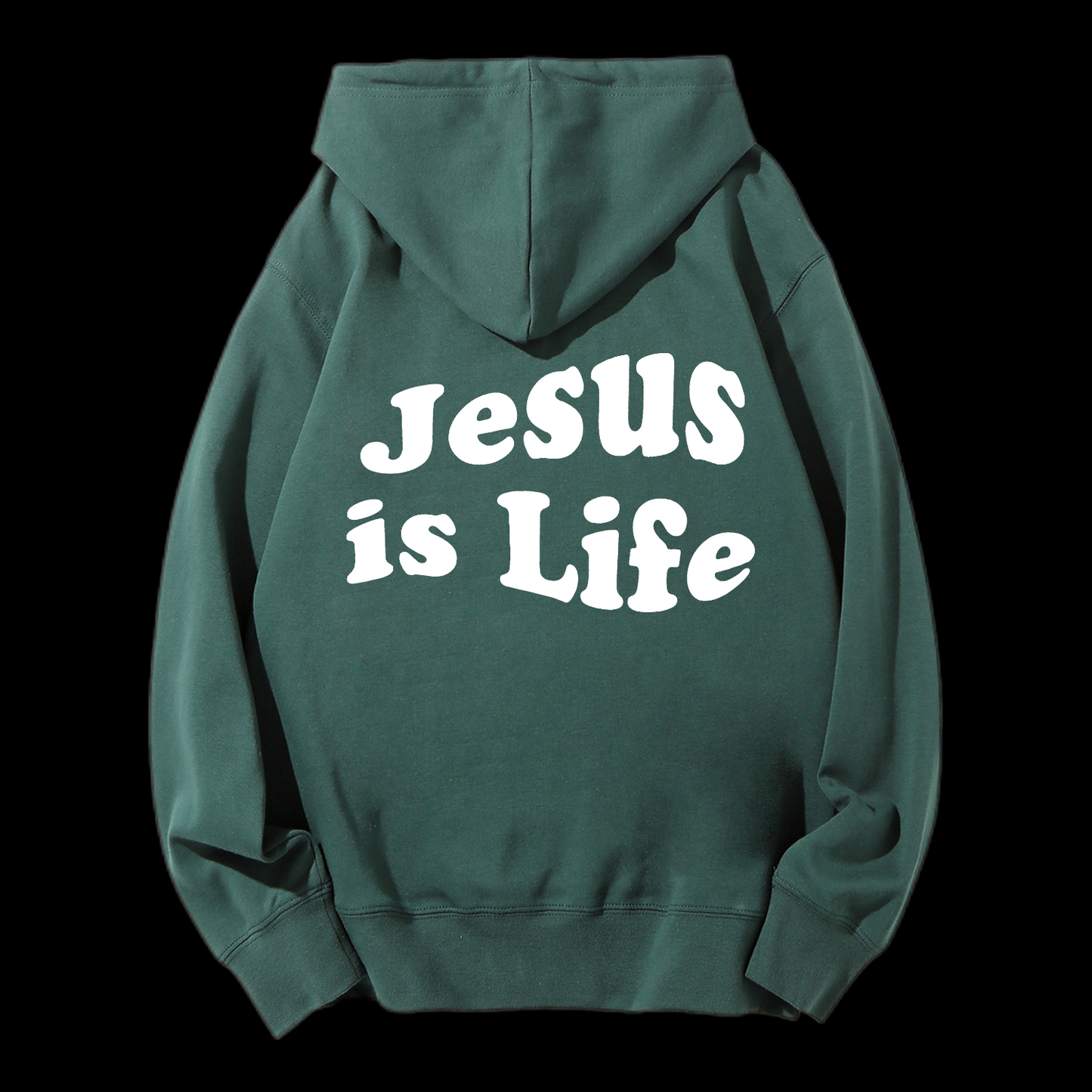 Jesus Is Life Cotton Drawstring Hoodie