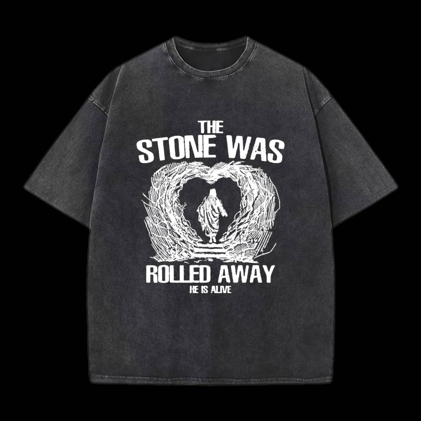 The Stone Was Rolling Away Christian Washed T-Shirt