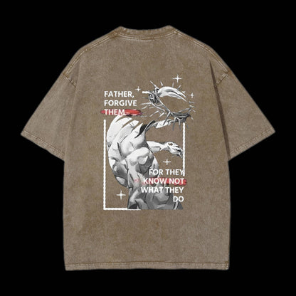 Father, Forgiven Them Unisex Washed Christian T-shirt