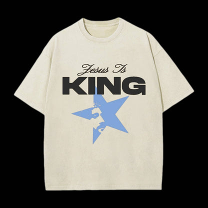 Jesus Is King Unisex Washed Christian T-shirt