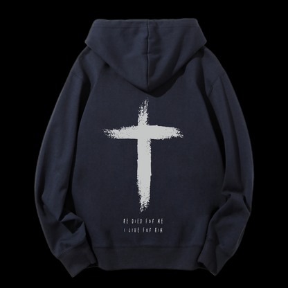 I Live For Him Drawstring Hoodie