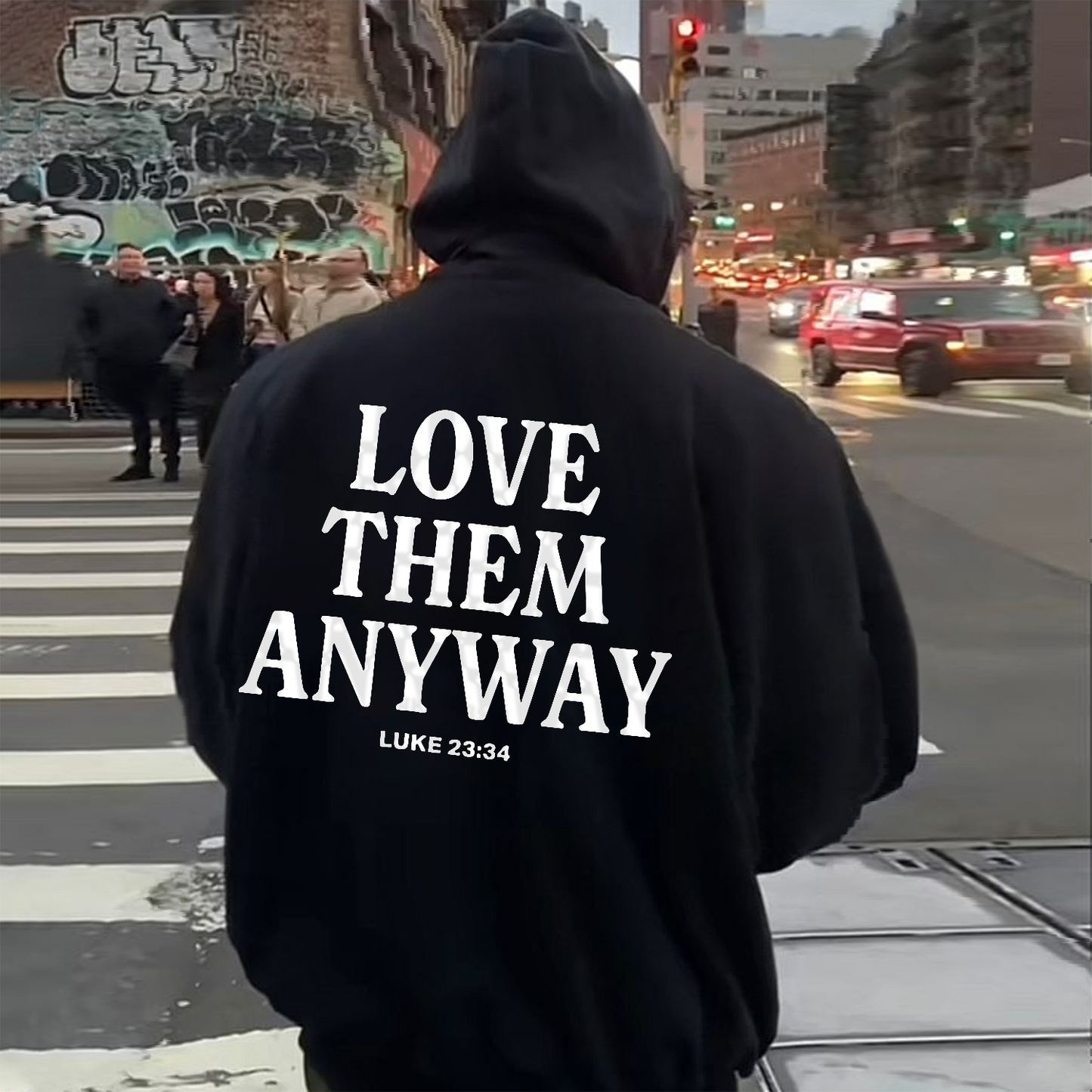 Love Them Anyway Drawstring Hoodie