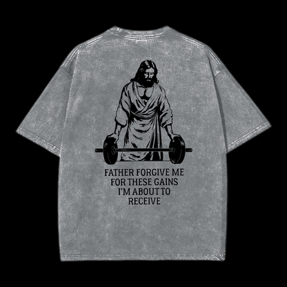 Father Forgiven Me Washed T-Shirt