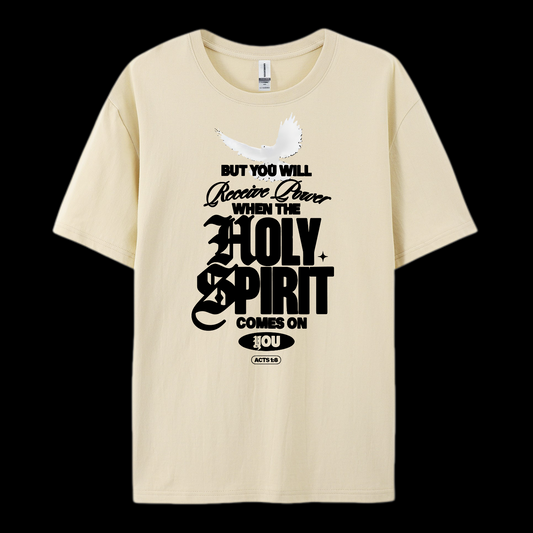 Holy Spirit Comes On Cotton T-Shirt