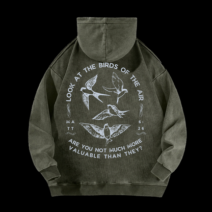 Look At The Birds Of The Air Washed Hoodie