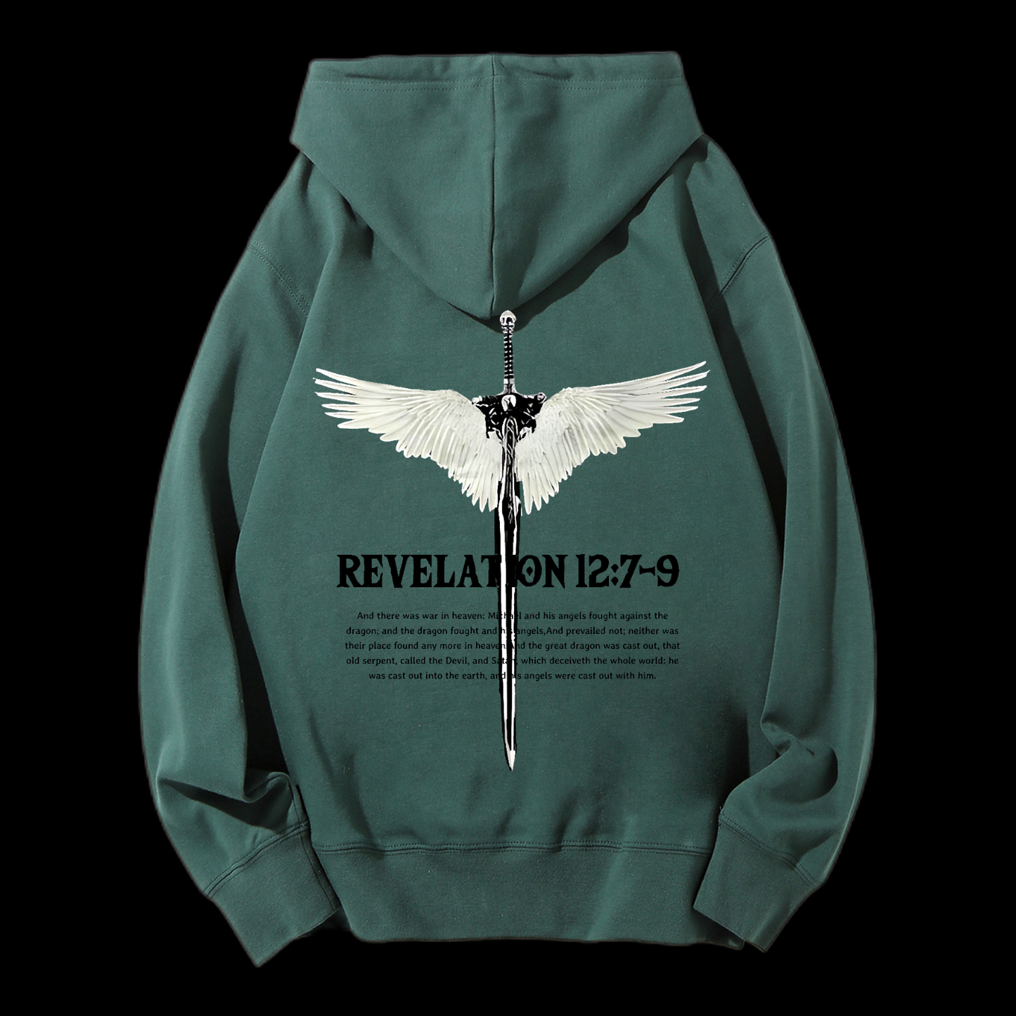 Revelation 12:7-9 Drawstring Hoodie