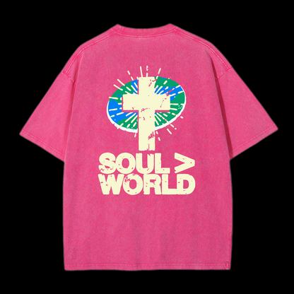 Soul Is Greater Than World Washed T-Shirt