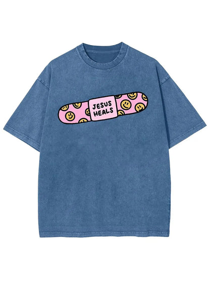 Jesus Heals Unisex Washed T-Shirt
